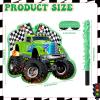 Faccito Piata Truck Race Car of Monster with Blindfold and Stick, Green Small Racing Piata for Boys Party Decoration, 14.1 x 12.6 x 3.2 Inch for Race Car Theme Birthday Baby Shower Party Supplies view 2
