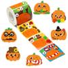 Haooryx Fall Pumpkin Stickers Roll - 300pcs Make Your Own Halloween Pumpkin Make A Face Waterproof Vinyl Reusable Laptop Stickers Scrapbook Water Bottle Page Activity Pad Autumn Party Favor Skateboard view 1