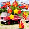 Glimin 18 Pcs Fire Truck Balloons Set 4 Aluminum Foil Flame Balloon, 2 Fire Truck Firefighter Balloon, 6 Fire Balloons, 6 Star Balloons for Rescue Themed Decoration Firefighter Birthday Party Supplies view 4