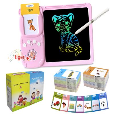 Rylai Toddler Toys Talking Flash Cards, Kindergarten Learning Resources 510 Sight Words with Drawing Tablet for Speaking Doodling, Sensory Toys for Kids with Autism, Boys Girls 2 3 4 5 6, Pink