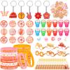 Sasylvia 122 Pcs Groovy Party Favors Retro Hippie Party Gifts Set Silicone Wristbands Keychains Badges Glasses Stickers Boho Stampers Gift Bags for Groovy Birthday Baby Shower Class Reward Supplies view 2