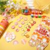 Sasylvia 122 Pcs Groovy Party Favors Retro Hippie Party Gifts Set Silicone Wristbands Keychains Badges Glasses Stickers Boho Stampers Gift Bags for Groovy Birthday Baby Shower Class Reward Supplies view 4