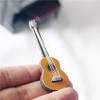 Healifty 2PCS Miniature Guitar Model for Dollhouse 1:12 Scale Wooden Base Guitar Mini Musical Instrument Photo Props Doll House Model Home Decor view 2
