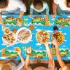 61 Pcs School Bus Party Supplies Back to School Birthday Tableware Set Bus Plates Napkins and Tablecloth Transportation Themed Decorations for Preschool Kindergarten Baby Shower Serves 20 Guests view 3