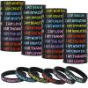 60 Pcs Inspirational Wristbands for Students  Self-Affirmation Phrase Wristbands  Motivational Quotes Rubber Bracelets  Back to School Gift for Students Kids view 1