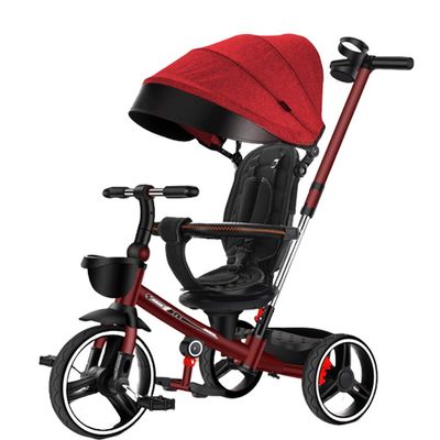 Baby Stroller Children's Tricycle Collapsible Lightweight Children's Bicycle Does Not Need To Be Installed Cup Holder Adjustable Pram Compact Stroller (Color : C)