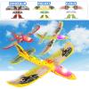 3 Pack Airplane Launcher Toy for Kids, 12.6" LED Foam Glider Plane, 2 Flight Mode Catapult Plane Boy Toys with Stickers, Outdoor Flying Toys Birthday Gifts for 4 5 6 7 8 9 10 12 Year Old Boys Girls view 3