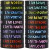 20 Pcs Inspirational Wristbands for Students  Self-Affirmation Phrase Bracelet  Motivational Quotes Rubber Bracelets  Back to School Gift for Students Kids view 1