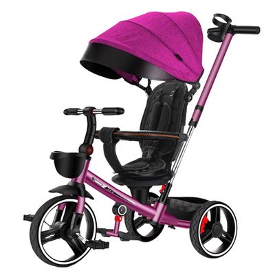 Baby Stroller Children's Tricycle Collapsible Lightweight Children's Bicycle Does Not Need To Be Installed Cup Holder Adjustable Pram Compact Stroller (Color : C)