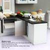 7Pcs Dollhouse Furniture Kit - Wooden Kitchen Cabinet, Fridge Set for 1:12 Dollhouse Miniatures view 2