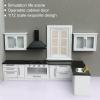 7Pcs Dollhouse Furniture Kit - Wooden Kitchen Cabinet, Fridge Set for 1:12 Dollhouse Miniatures view 3