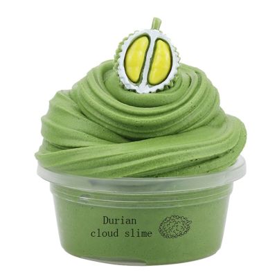 Butter Slime Kit, 1 Pack 60ml Slime Sludge Toy with Charm Fruits Scented Stress Relief Sensory Toy Durian Slime