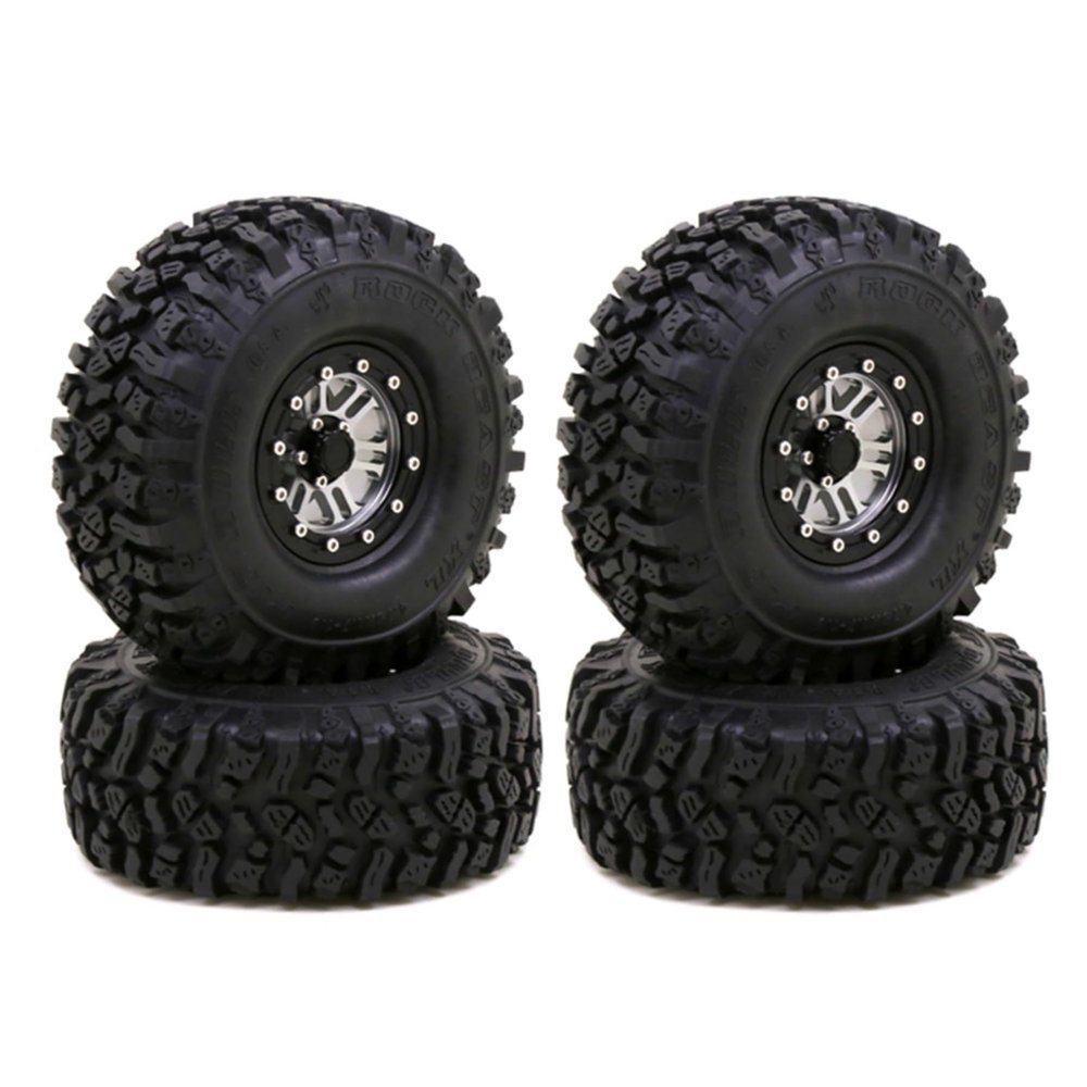 Chanmoo 1.9 Metal Beadlock Wheel Rims & Crawler Tires 120MM Hex with Foam Inserts for 1:10 RC Crawler Axial SCX10 III TRX4 Redcat Gen8 SCX10 90047 cc01 4PCS