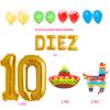 100% LIKED-Diez Birthday Decoration Balloons, Spanish Mexican 10th Birthday, 10th Birthday, 10th Fiesta Decorations Balloons Banner, Sign, Cinco De Mayo 10th Birthday view 2