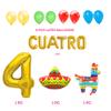 100% LIKED-Cuatro Birthday Decoration Balloons, Spanish Mexican 4th Birthday, 4th Birthday, 4th Fiesta Decorations Balloons Banner, Sign, Cinco De Mayo 4th Birthday view 2