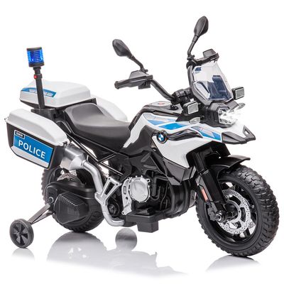 Ride On Police Motorcycle, 12V 7Ah Licensed BMW Electric Motorcycles with 2 Speeds, LED Headlights, Spring Suspension, MP3, Music, and 2 Training Wheels, Ride On Motorbike for Boys and Girls