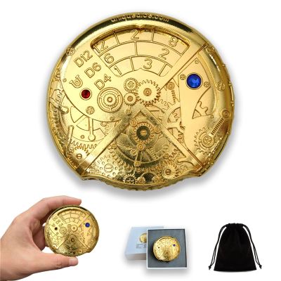 Unique Roulette Dice Metal Set Mechanical Dice Spinner DND Roller D&D, Steampunk Spinner D20 All in One D4 D6, D8, D10, D12 D100 for Dungeons and Dragons TRPG