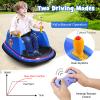 Costzon Bumper Car for Kids, 12V Battery Powered Bumping Car w/Remote Control, Dual Joysticks, 360 Degree Spin, Slow Star, Flashing Lights, Music, Electric Ride on Toy Vehicle for Toddlers (Blue) view 2
