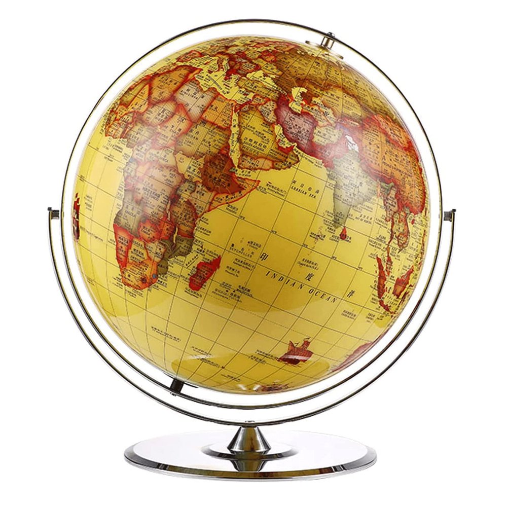 LIOONS Beautiful Globe with Metal Bracket Globe720 Rotation World Globe Hd Easy-to-Read Globes for Classroom Office Geographic Globes Fine and Clear