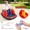 Costzon Bumper Car for Kids, 12V Electric Toddler Bumping Car with Remote Control, Dual Joysticks, 360 Spin, Music, Flashing Lights, Slow Star, Toddler Bumper Car Ride on Toy for Boys Girls Gift (Red) view 2