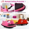 Costzon Bumper Car for Kids, 12V Electric Toddler Bumping Car with Remote Control, Dual Joysticks, 360 Spin, Music, Flashing Lights, Slow Star, Toddler Bumper Car Ride on Toy for Boys Girls Gift (Red) view 3
