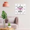 Zyadsinoudor I Wear Pink for Baby PVC Clock Cancer Warrior Pink Ribbon Large Wall Clock 12in Silent Non-Ticking Classic Large Wall Clock Decor for Living Room Bedroom and Kitchen Office view 3