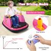 Costzon Bumper Car for Kids, 12V Electric Toddler Bumping Car with Remote Control, Dual Joysticks, 360 Spin, Music, Flashing Lights, Slow Star, Kids Bumper Car Ride on Toy for Boys Girls Gift (Pink) view 2