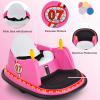 Costzon Bumper Car for Kids, 12V Electric Toddler Bumping Car with Remote Control, Dual Joysticks, 360 Spin, Music, Flashing Lights, Slow Star, Kids Bumper Car Ride on Toy for Boys Girls Gift (Pink) view 4
