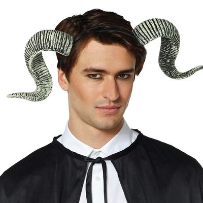 Beavorty 2Pcs Foam Ram Horn Headbands Halloween Costume Accessories for Party Cosplay Masquerade Photo Props 4.6 X 2.8 X 0.5 Inches