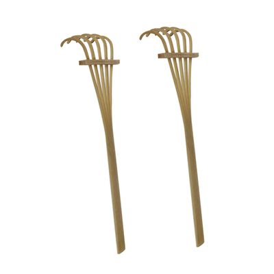 2pcs Five-Tooth Bamboo Sand Rake Office Desk Decorations Rake Miniature Kit Mini Sand Rake Hand Rake Small Miniature Rake Sandbox Accessories Mini Rake for Sandbox Japan