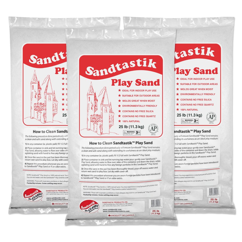 Sandtastik Sparkling White Play Sand, 200 lb (90 kg) - Fill Sandboxes, Sand Trays, Sensory Tables | Scoop & Moldable Premium Non-Toxic Sand with No Free Silica