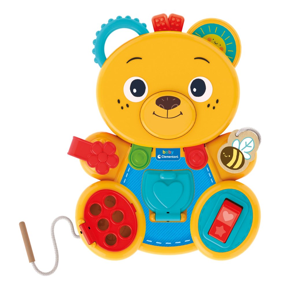 Clementoni - 17856 - Montessori Baby - The Busy Bear - Children's Game to Develop Fine Motor Skills and Manual Skills, Montessori Game 1 Year, Baby Toy 12 Months