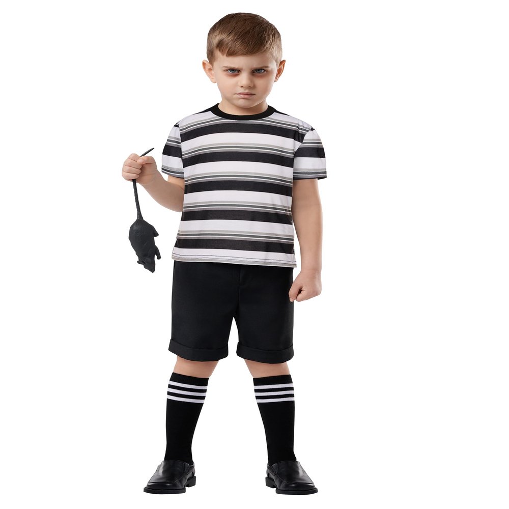 Spirit Halloween Toddler Pugsley Addams Costume - The Addams Family, Unisex Child, Size 2T, Multicolor