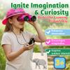 Forest & Twelfth Eco-Adventure Safari Explorer Set Camping Gear for Kids Includes Kids Safari Hat, Binoculars, Compass, Canvas  Camping/Tour Guide Toys to Inspire Young Explorers (Pink) view 2
