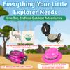 Forest & Twelfth Eco-Adventure Safari Explorer Set Camping Gear for Kids Includes Kids Safari Hat, Binoculars, Compass, Canvas  Camping/Tour Guide Toys to Inspire Young Explorers (Pink) view 3