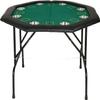 TRY & DO 48" Octagon Poker Table Texas Blackjack Table with Leg & Stainless Steel Cup Holders for 8 Player, Green Felt view 1