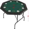 TRY & DO 48" Octagon Poker Table Texas Blackjack Table with Leg & Stainless Steel Cup Holders for 8 Player, Green Felt view 2