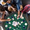 TRY & DO 48" Octagon Poker Table Texas Blackjack Table with Leg & Stainless Steel Cup Holders for 8 Player, Green Felt view 4