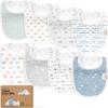 8-Pack Organic Baby Bibs for Boys, Girls - Soft Cotton Drooling and Teething Bibs for Baby Girl & Boy, Extra Absorbent, Easy To Clean & Put On for Toddler, Newborn, Infant 0-24 Months (Vessels) view 1