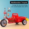 Tricycle for Rider Age 3-6,Pedal Tricycle,3 Wheel Riding Toys,Outdoor Playground Equipment,Trike Bicycle with Music Light,Rear Storage Basket,Suitable for Indoor & Outdoor Use (Red) view 2