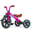 KRIDDO Kids Tricycle, 12 Inch Puncture Free Rubber Wheel w Front Light, Adjustable Seat Height, Gift for 2-5 Year Olds, Pink view 1