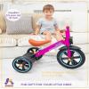 KRIDDO Kids Tricycle, 12 Inch Puncture Free Rubber Wheel w Front Light, Adjustable Seat Height, Gift for 2-5 Year Olds, Pink view 3