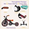 KRIDDO Kids Tricycle, 12 Inch Puncture Free Wheel w Front Light, Adjustable Seat Height, Gift for 2-5 Year Olds, Trike for Toddlers, Black view 4