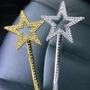 MYUBWTF 3PCS Silver 13 Inches Star Wand Elf Baton, Angel Star Magic Wand, Fairy Princess Plating, Stars Stick view 2