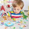 Eaever Spanish English Bilingual Learning Toys, ABC Talking Flash Cards with 520 Sight Words, Autism Pocket Speech Toys, Toddler Toys for 2 3 4 5 6 Year Old, Valentine's Day Birthday Gift, Blue view 4