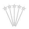 MYUBWTF 5PCS Silver 13 Inches Star Wand Elf Baton, Angel Star Magic Wands, Silver Fairy Princess Plating, Stars Stick view 1