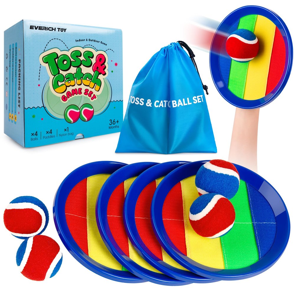 EVERICH TOY Upgraded Toss and Catch Ball Game Set, Outdoor Games for Kids Toys, Stocking Stuffers for Family Games, Beach Pool Yard Christmas Toys Birthday Gifts for Boys Girls 3 4 5 6 7 8-12 Year Old