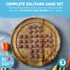 30cm Diameter MANGO WOOD SOLITAIRE BOARD GAME with SPARKLING PRINCESS GLASS MARBLES | |classic wooden solitaire game | strategy board game | family board game | games for one | board games view 3