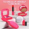 Little Girls Purse, Pretend Play Makeup Kit for Toddler 3-5 4-6, Kids Purses with Accessories, Pink Handbag, Princess Kit and Fake Make up, Toddler Girl Toys Gifts for 3 4 5 6 Year Old view 2
