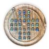 30cm Diameter MANGO WOOD SOLITAIRE BOARD GAME with SOAP BUBBLE GLASS MARBLES | |classic wooden solitaire game | strategy board game | family board game | games for one | board games view 1